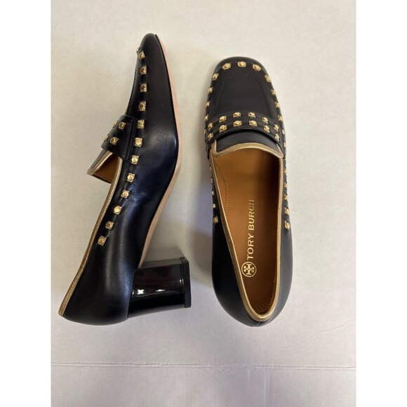 Tory Burch | Shoes | Tory Burch Black Ballet Flats With Gold  TORY BURCH Gold Studded Heel Loafers Black Size 9.5